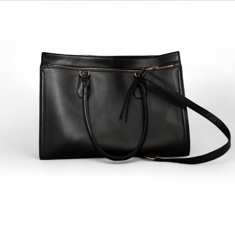 Black Leather Tote Bag